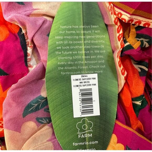 Farm Rio Flowers Tapestry Pink Mini Dress - Size Large- NWOT - Picture 11 of 11